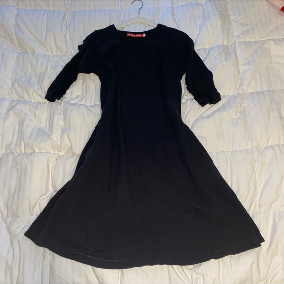 Pyne & Smith No. 29 Black A-Line Swingy Linen Dress - Picture 2 of 6
